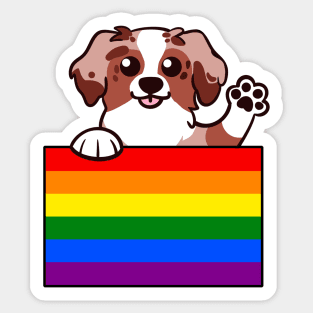 Love is Love Puppy - Red Merle Aussie v2 Sticker